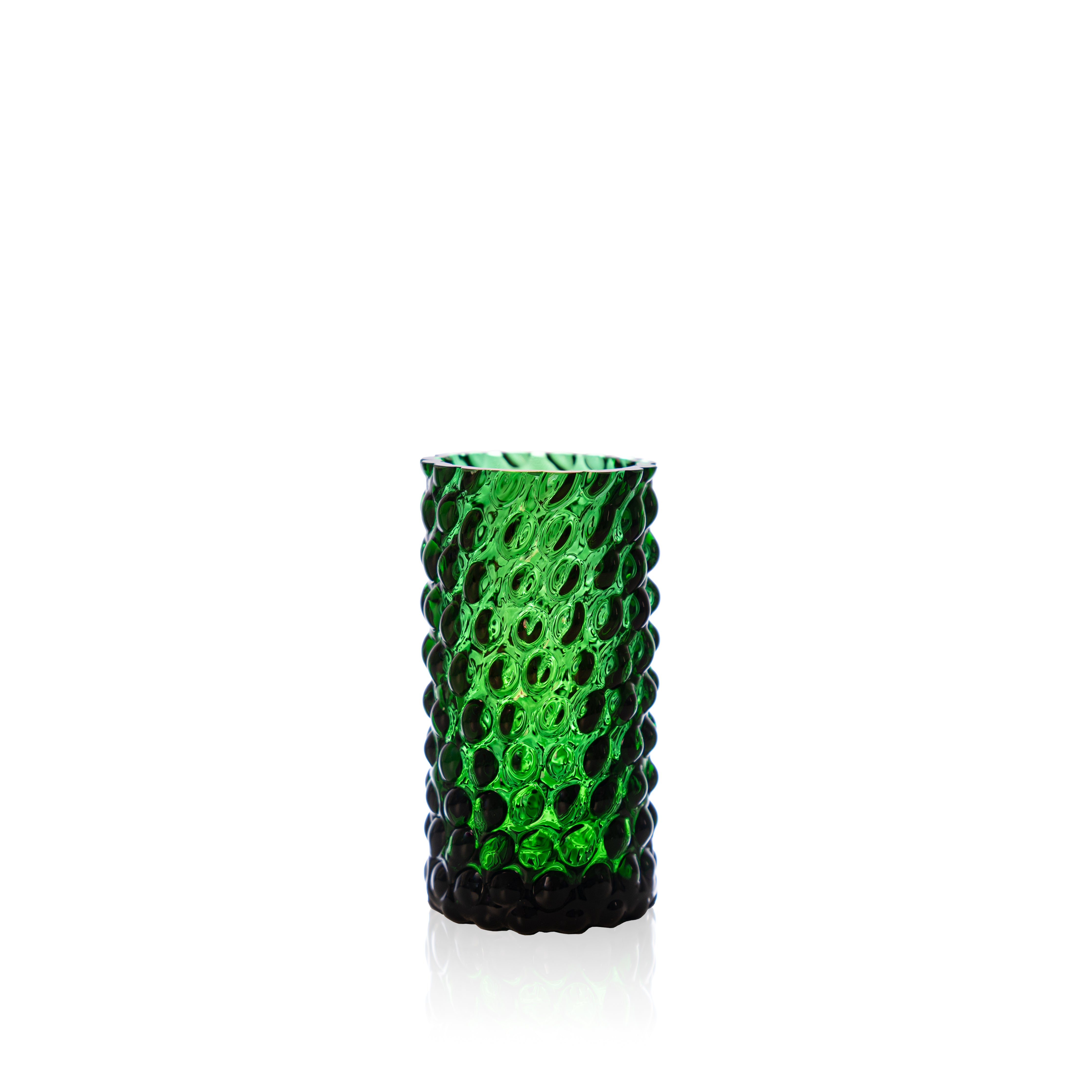 Dark Green Hobnail Knospenvase