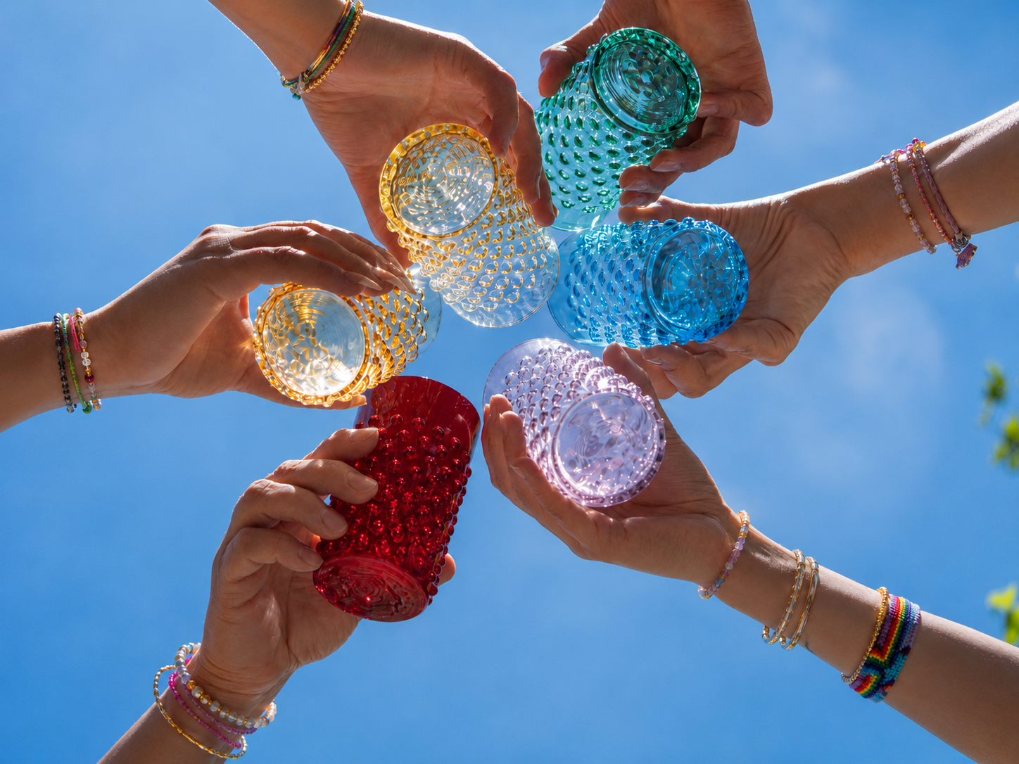 Rainbow box of Hobnail Tumblers