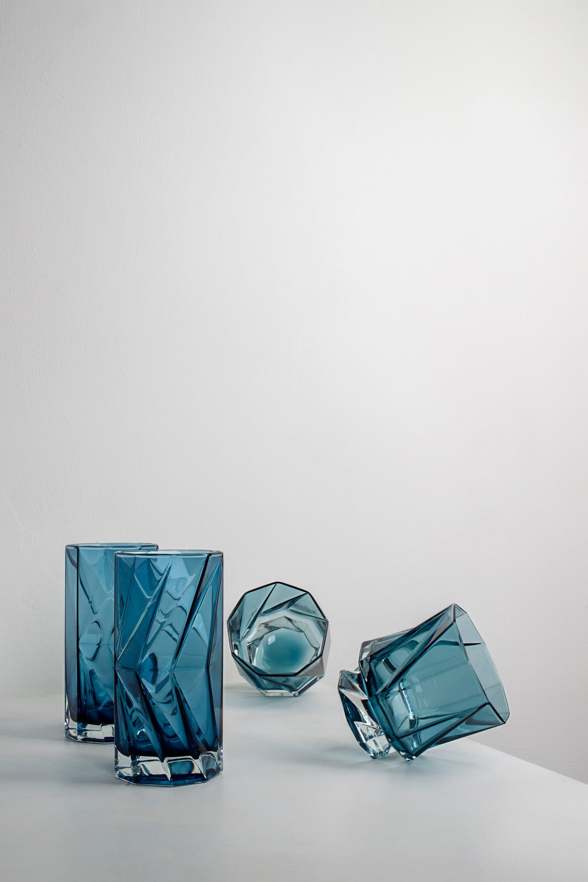 Ghost Highball Glass Underlay Blue Smoke (set of 2)