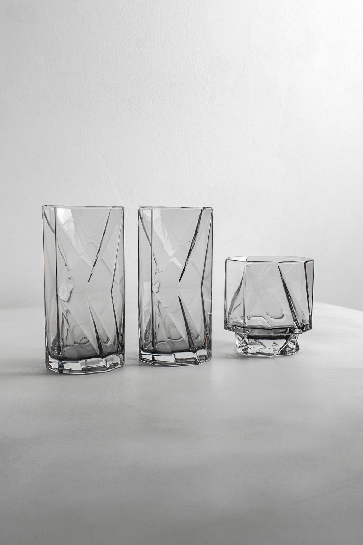 Ghost Highball Glass Underlay Black Smoke (set of 2)