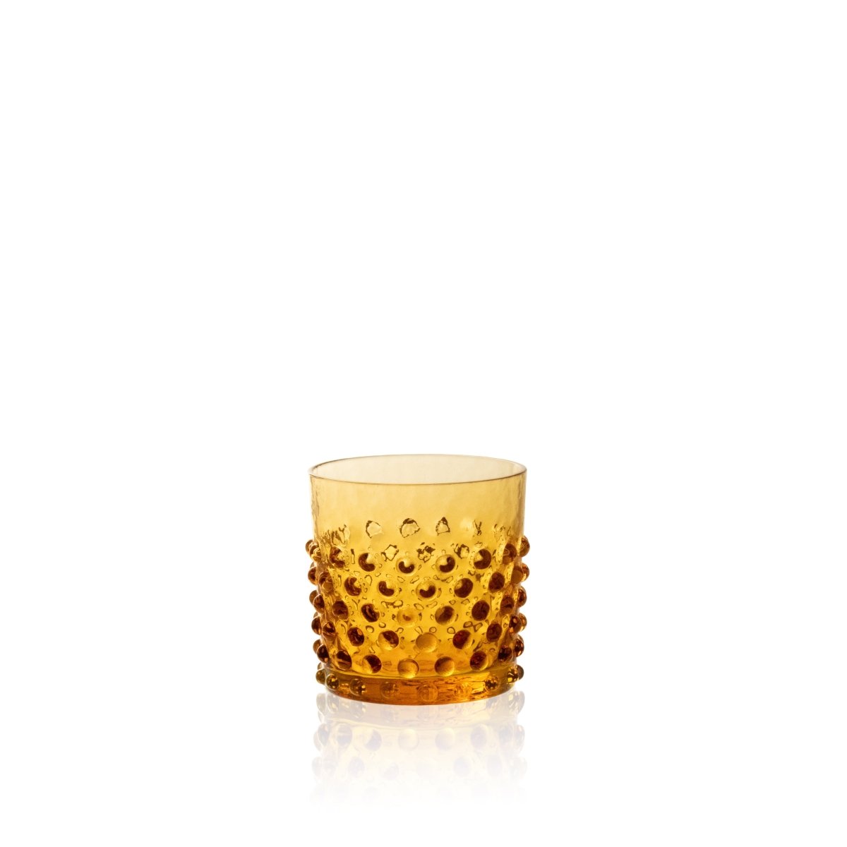 Amber Hobnail Whiskey Glasses
