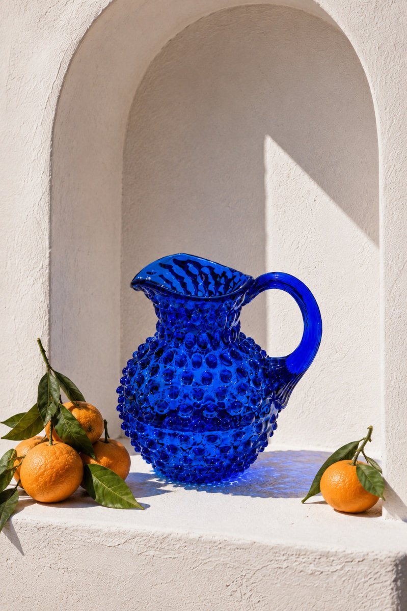 Electric Blue Hobnail Jug Small - KLIMCHI