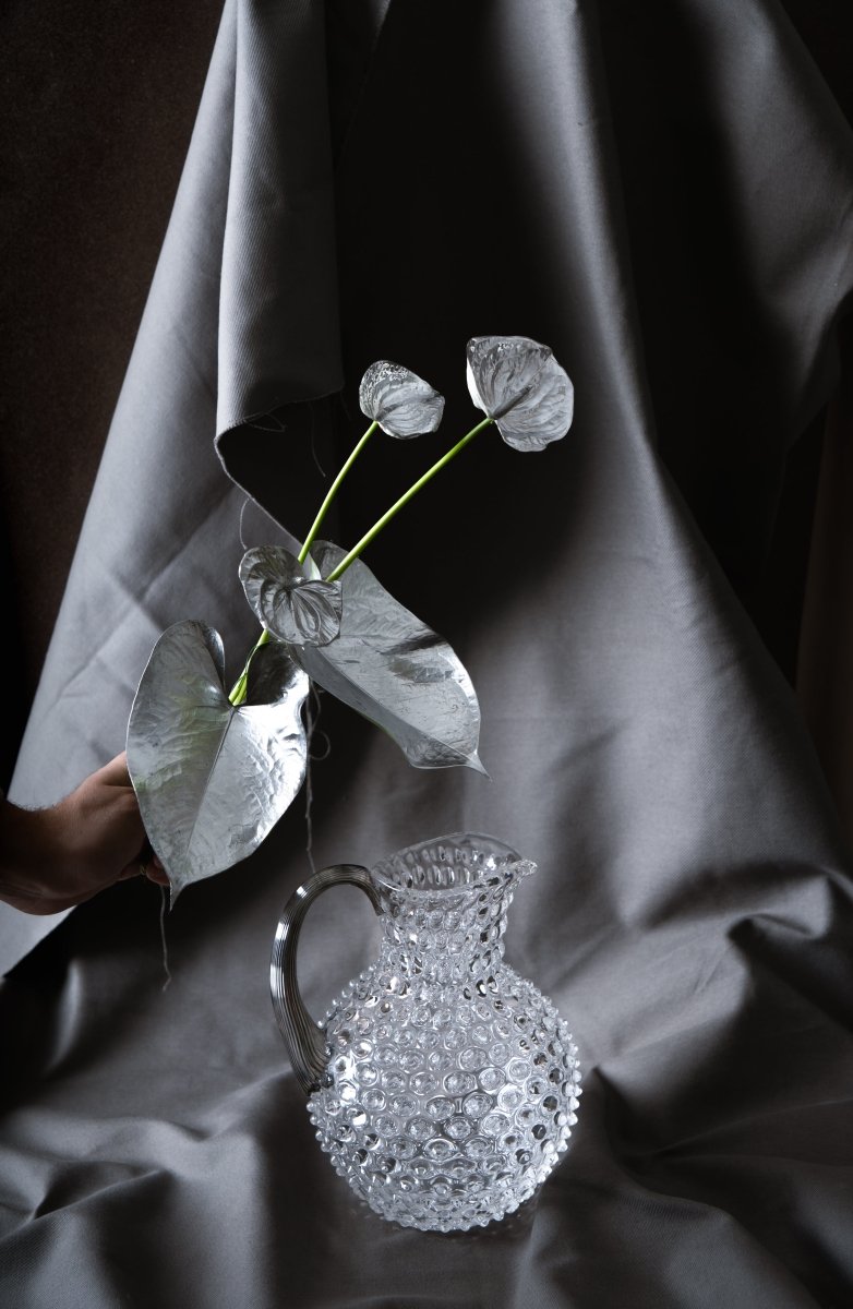Crystal Hobnail Jug with Platinum Handle - KLIMCHI
