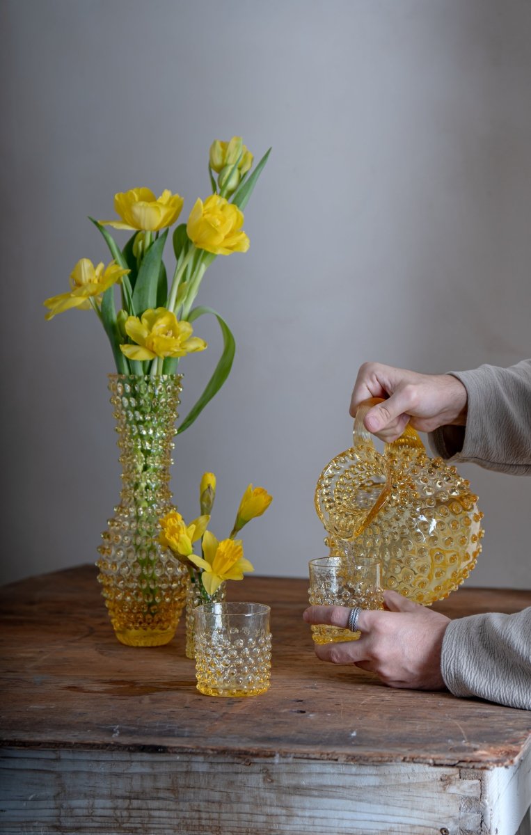 Citrine Hobnail Whiskey Glasses - KLIMCHI
