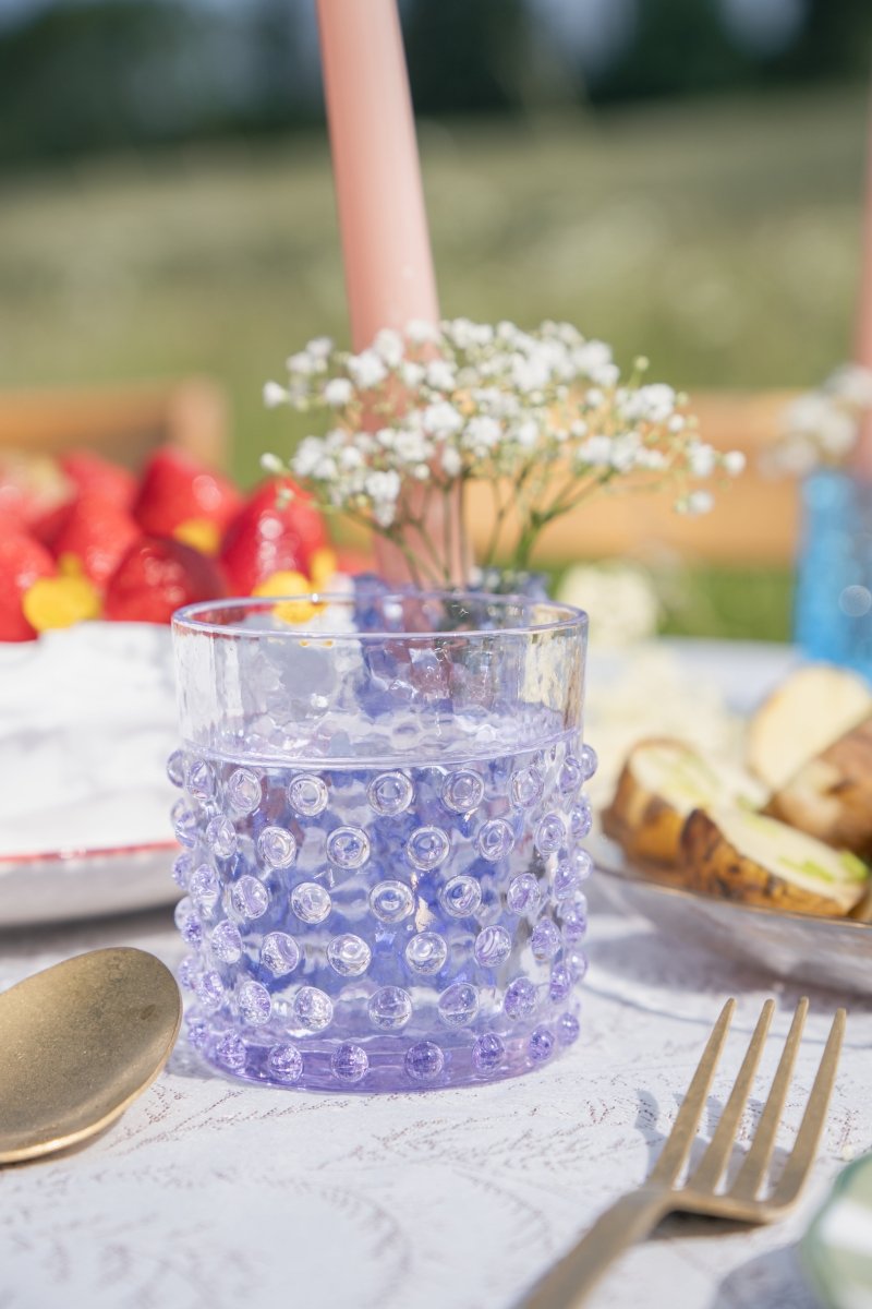 Lilac Hobnail Whiskey Glasses - KLIMCHI
