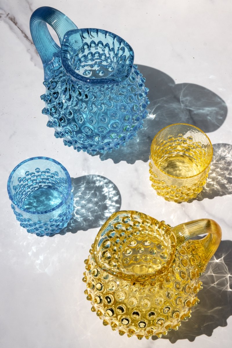 Azure Hobnail Whiskey Glasses - KLIMCHI