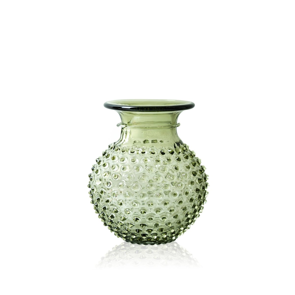 Olive Green Hobnail Collar Vase - KLIMCHI