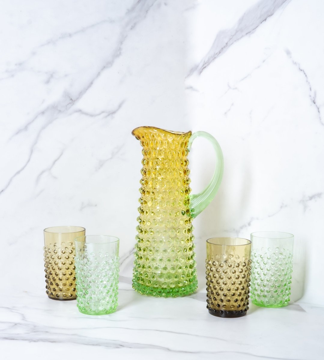 Set of Meadow Hobnail Pitcher with Tumblers - KLIMCHI