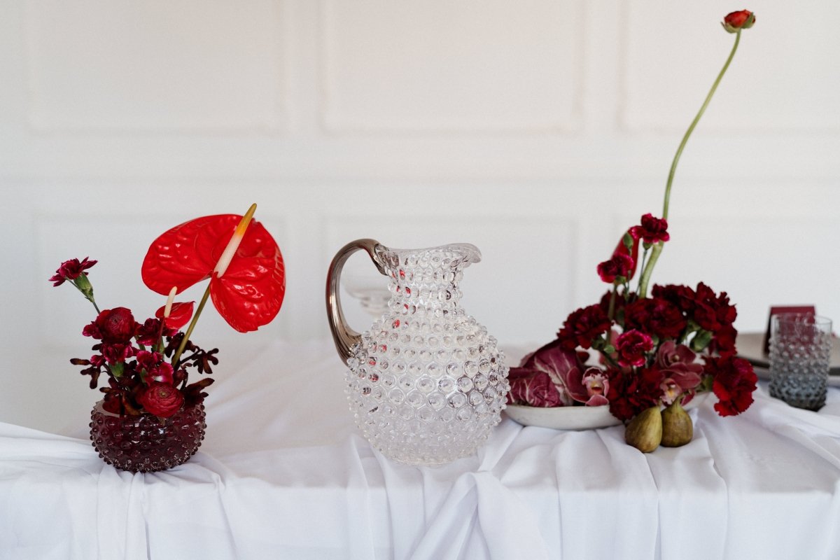Crystal Hobnail Jug with Platinum Handle - KLIMCHI