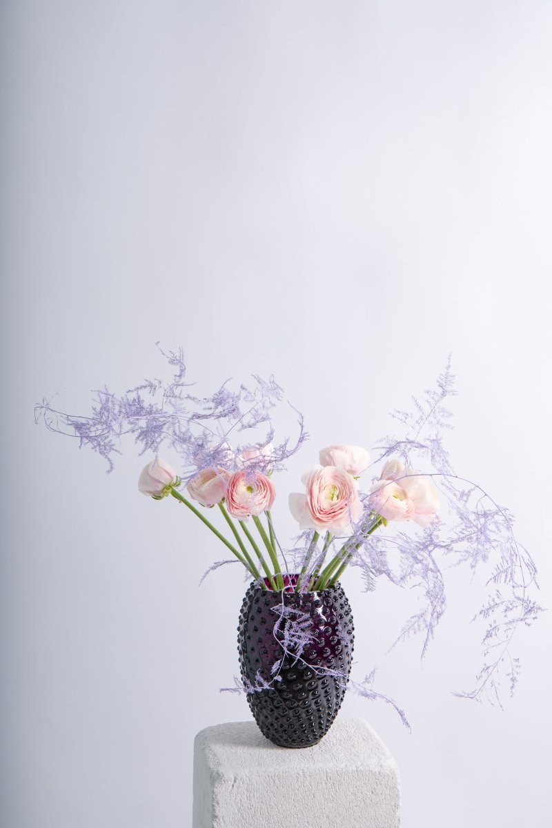 Violet Hobnail Oval Vase - KLIMCHI