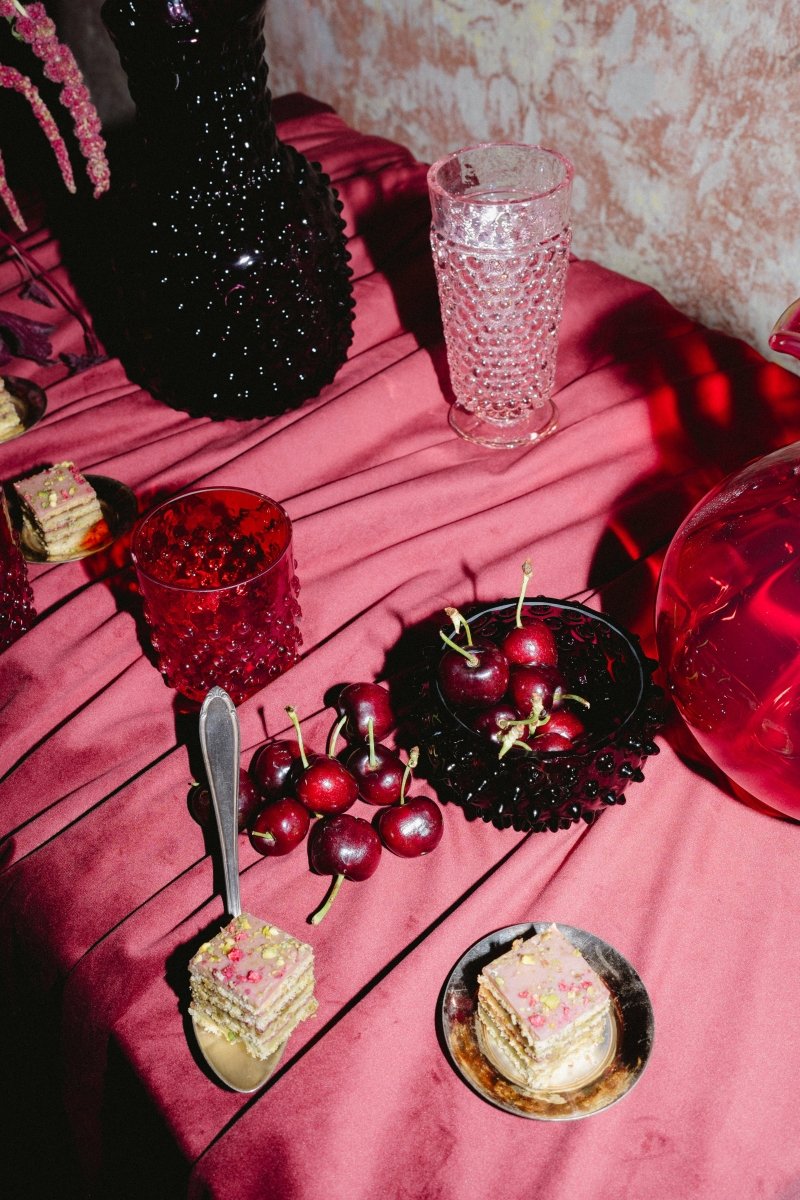 Underlay Garnet Hobnail Whiskey Glasses - KLIMCHI