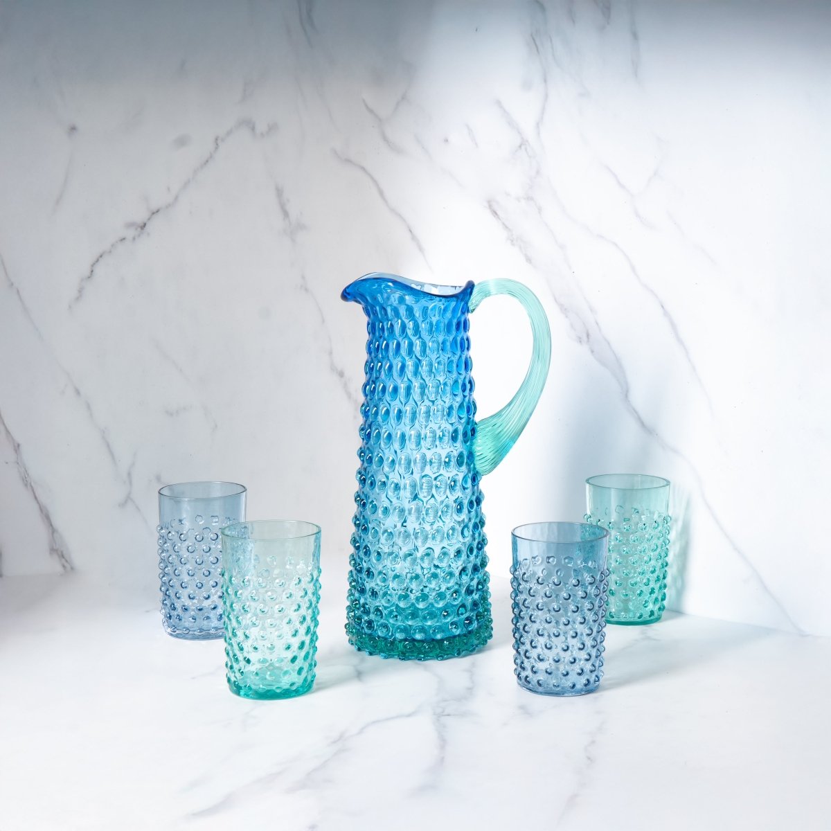 Set of Ocean Hobnail Pitcher with Tumblers - KLIMCHI