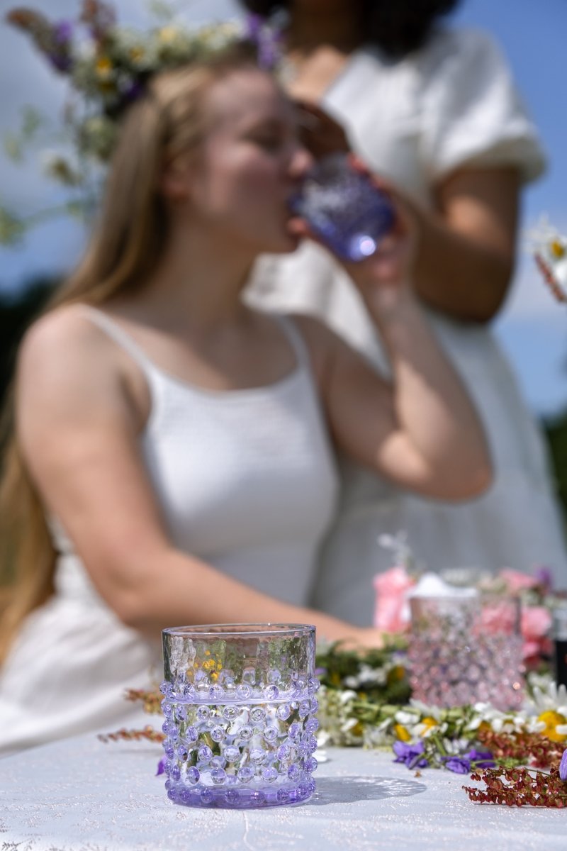 Lilac Hobnail Whiskey Glasses - KLIMCHI