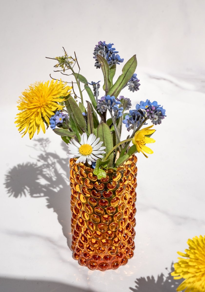 Amber Hobnail Bud Vase - KLIMCHI