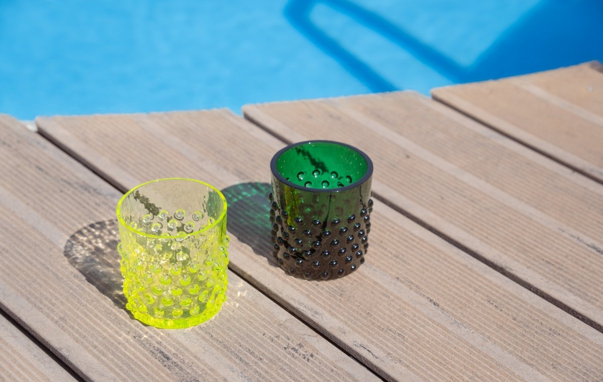 Neon Citrine Hobnail Whiskey Glasses - KLIMCHI