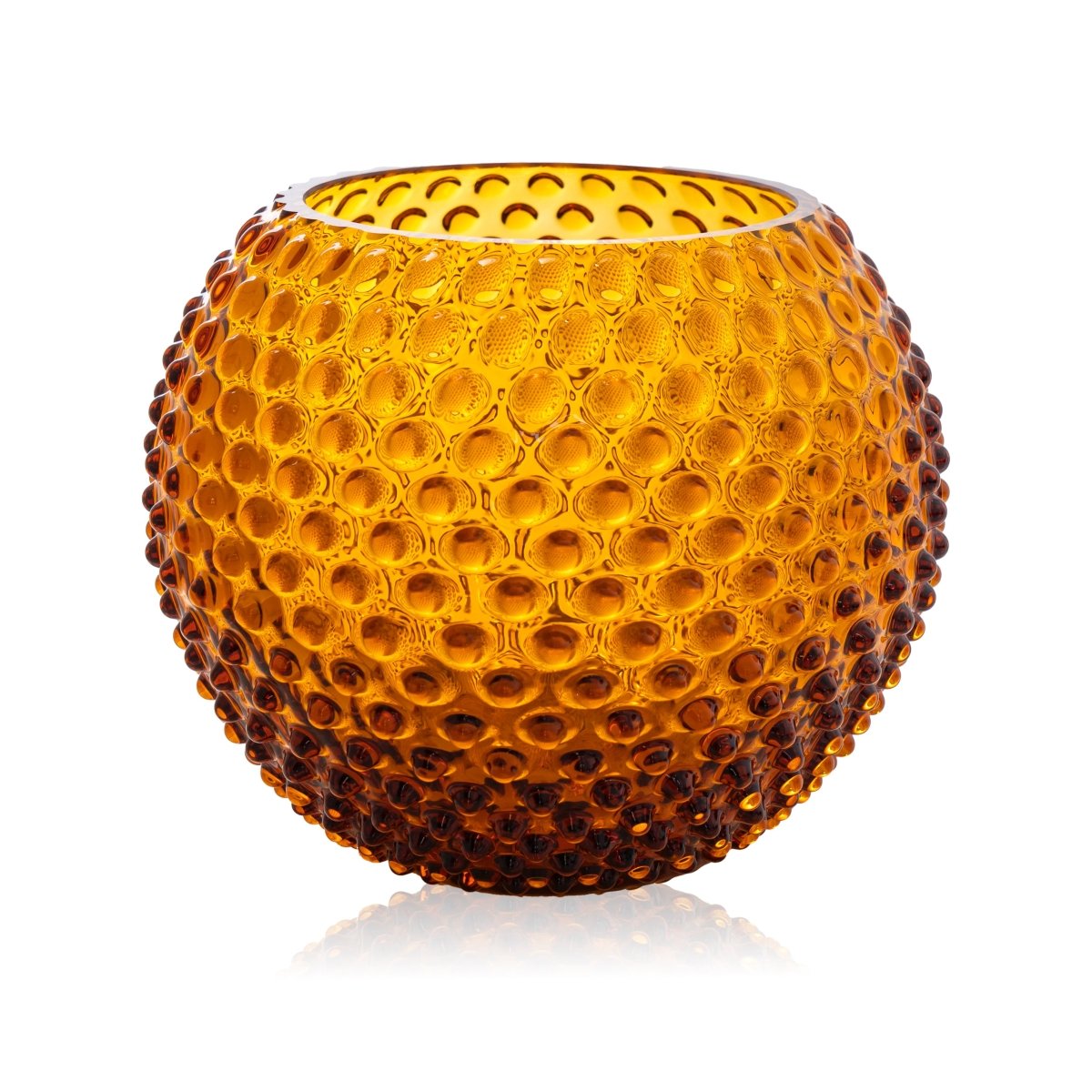 Amber Hobnail Large Round Vase - KLIMCHI
