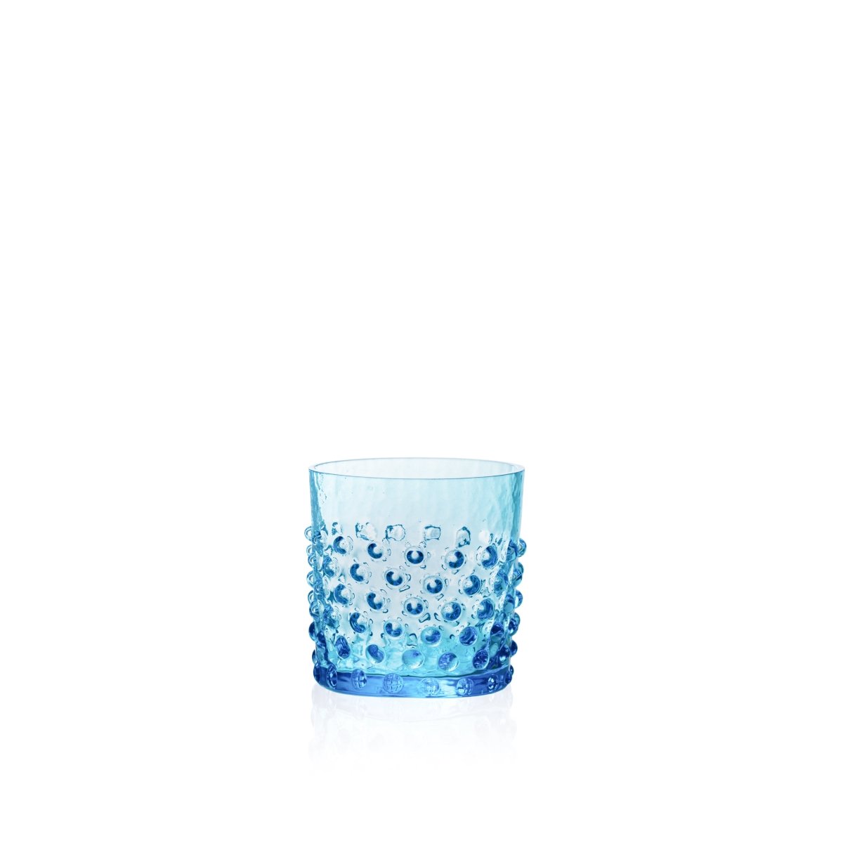 Azure Hobnail Whiskey Glasses