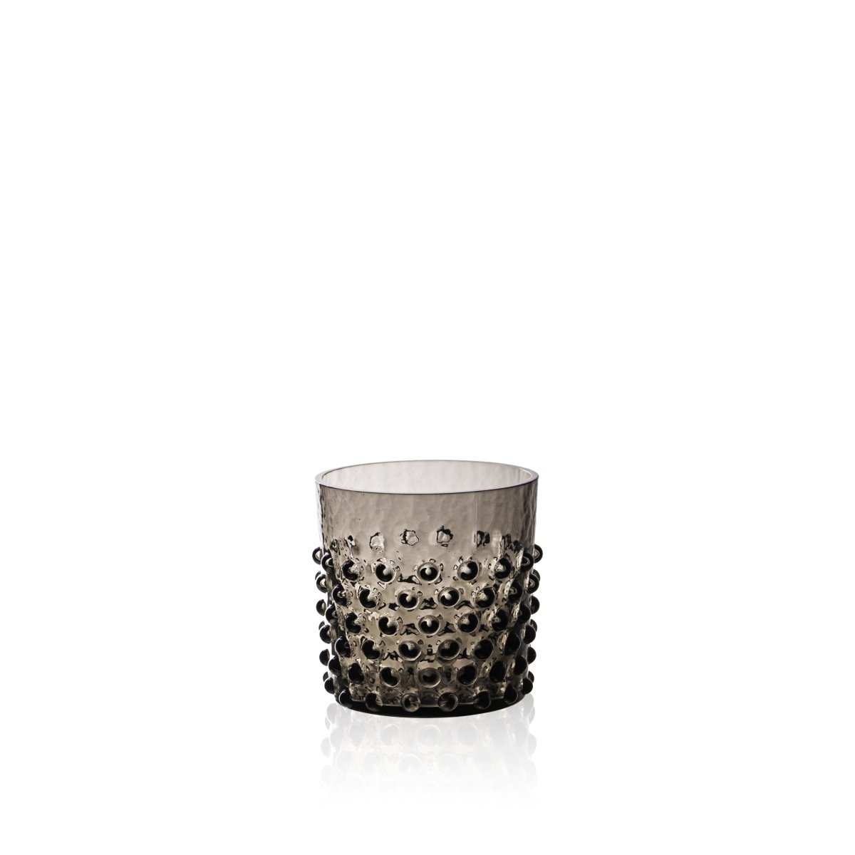 Black Smoke Hobnail Whiskey Glasses
