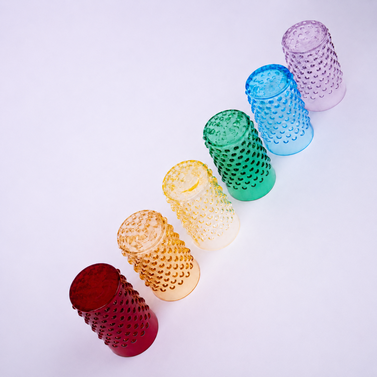 Rainbow box of Hobnail Tumblers
