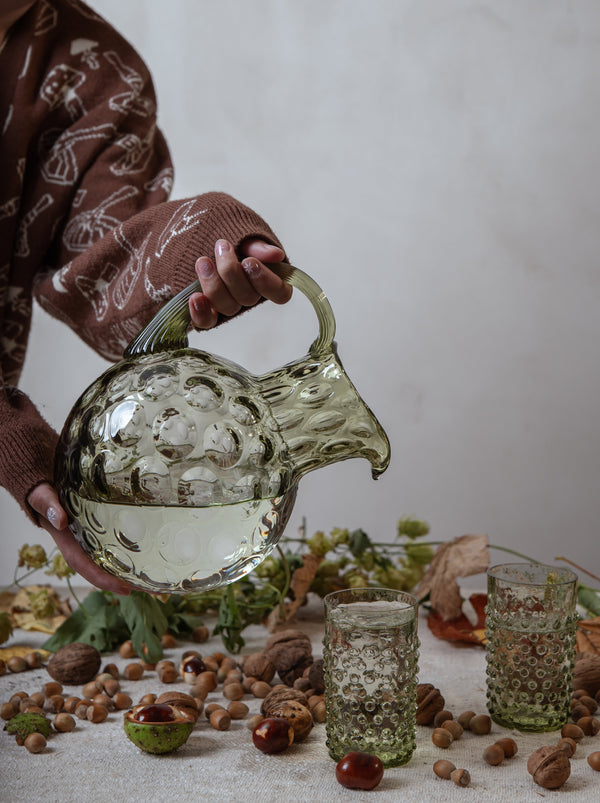 Olive Green Hobnail Tumblers