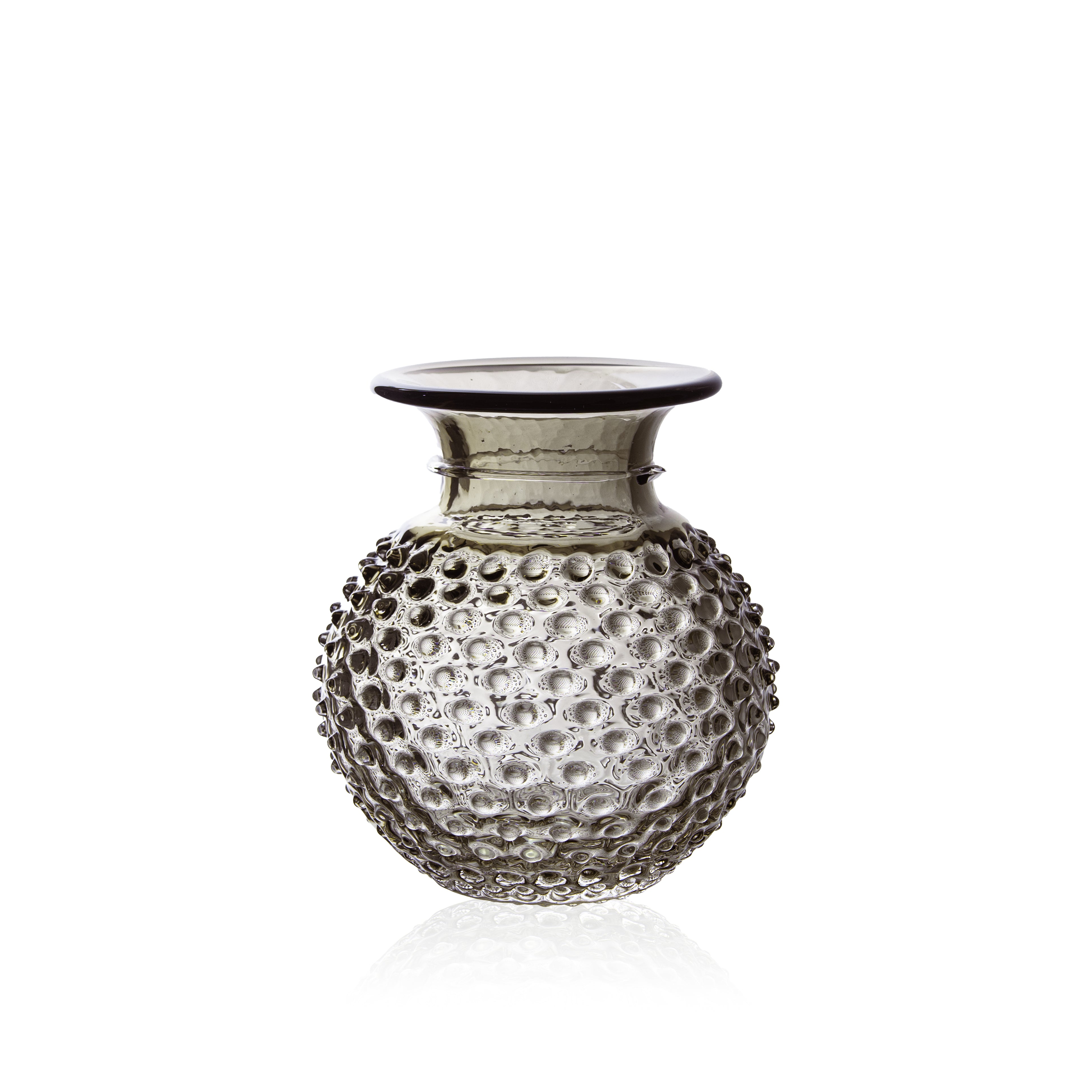 Underlay Black Smoke Hobnail Collar Vase