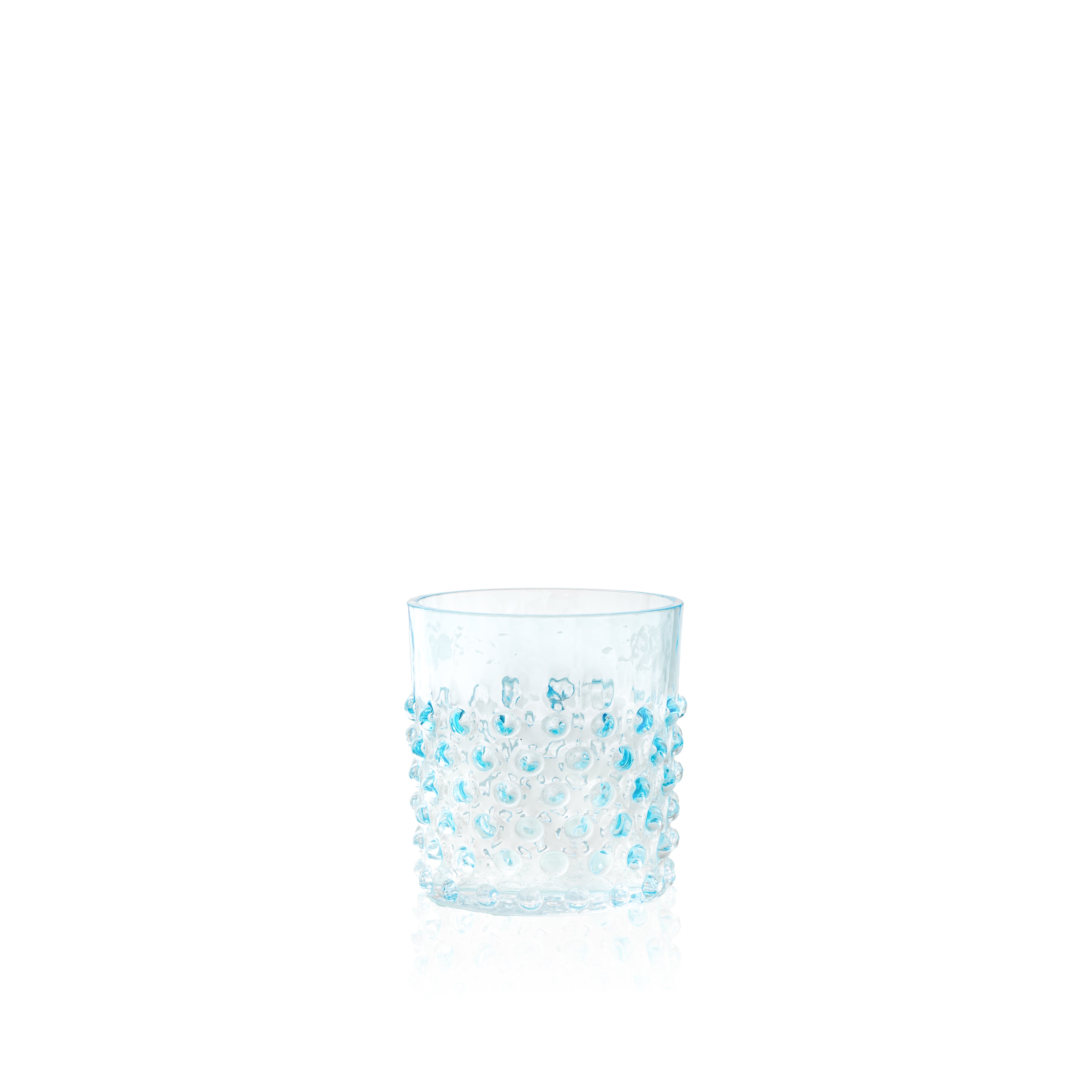 Underlay Azure Hobnail Whiskey Glass