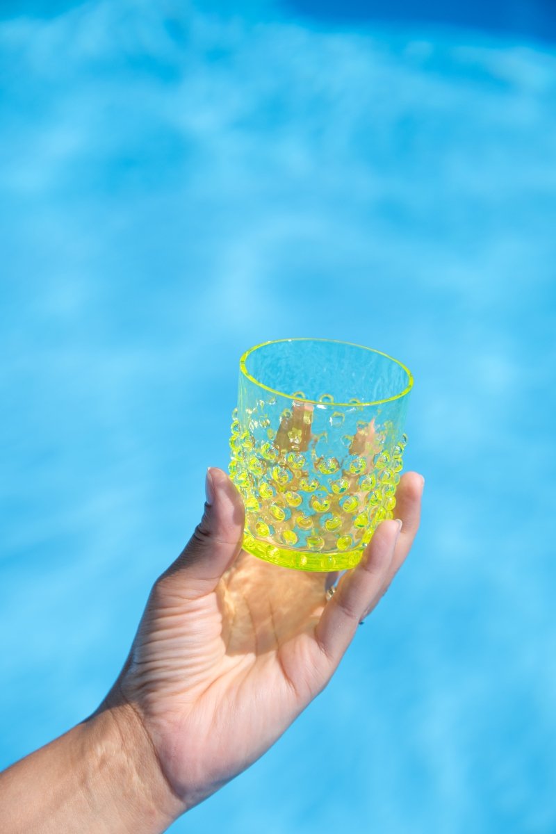 Neon Citrine Hobnail Whiskey Glasses - KLIMCHI