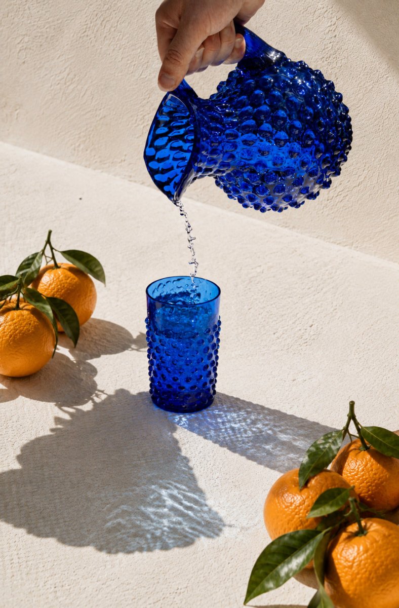 Electric Blue Hobnail Tumblers - KLIMCHI
