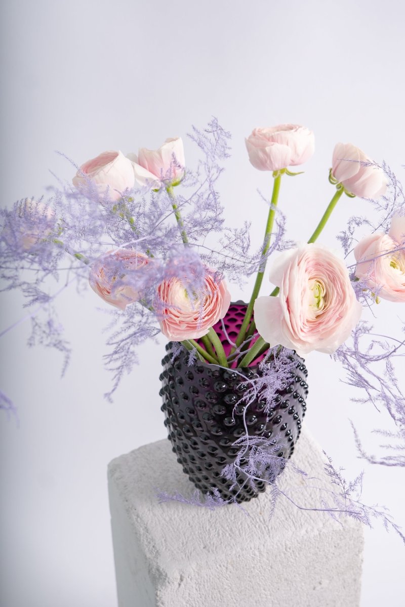 Violet Hobnail Oval Vase - KLIMCHI