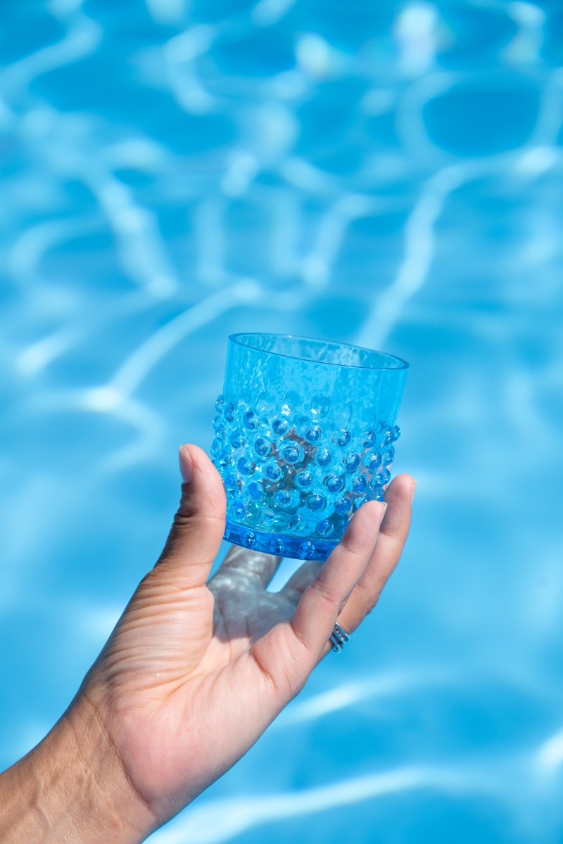 Azure Hobnail Whiskey Glasses - KLIMCHI