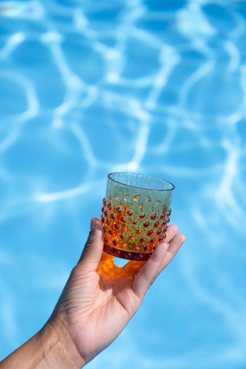 Amber Hobnail Whiskey Glasses - KLIMCHI