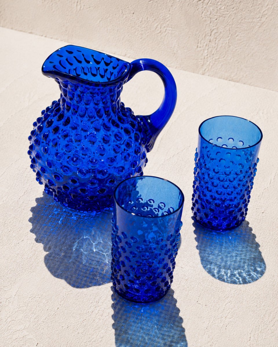 Electric Blue Hobnail Tumblers - KLIMCHI