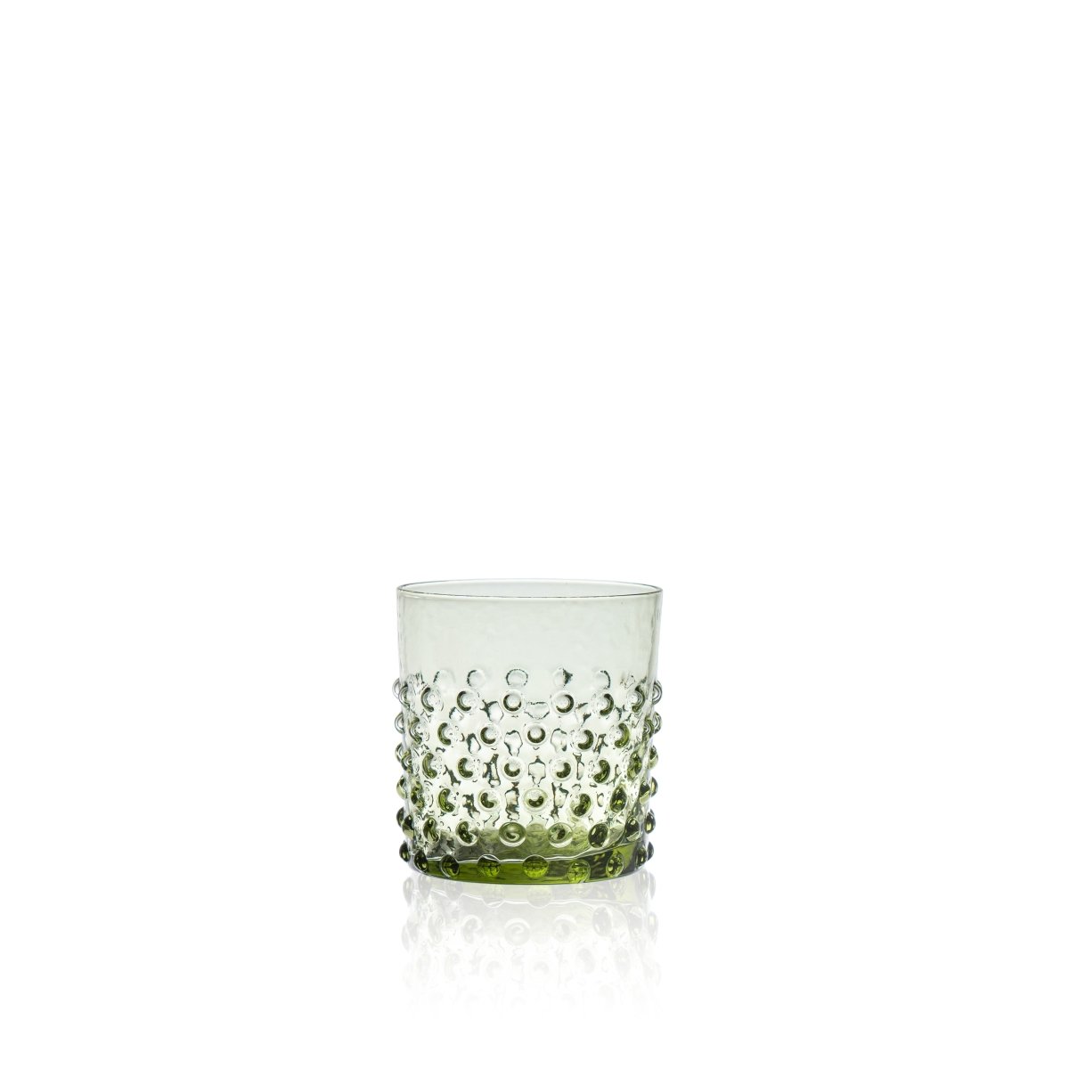 Olive Green Hobnail Whiskey Glasses - KLIMCHI