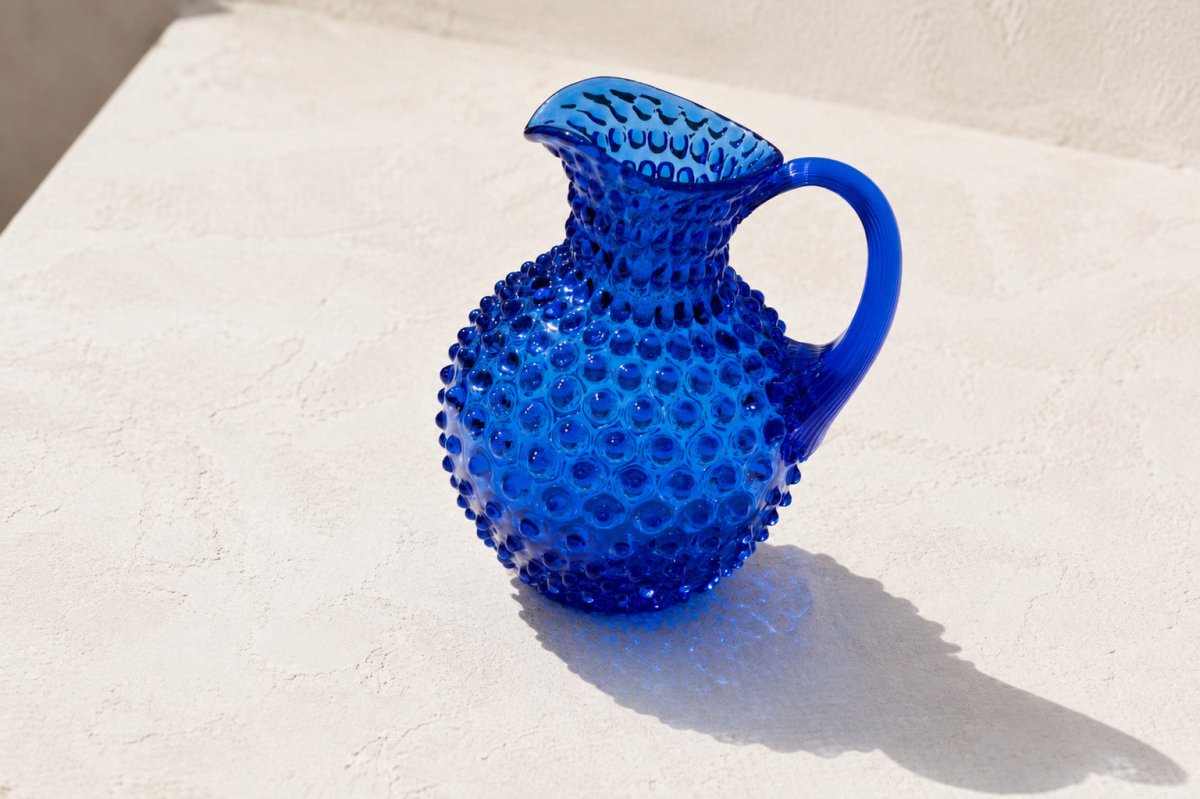Electric Blue Hobnail Jug - KLIMCHI