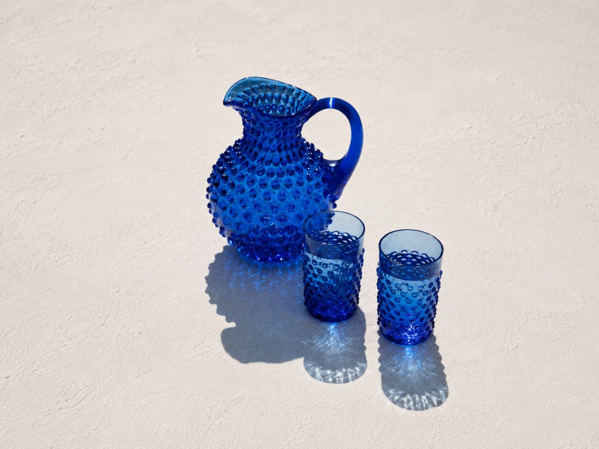 Electric Blue Hobnail Tumblers - KLIMCHI