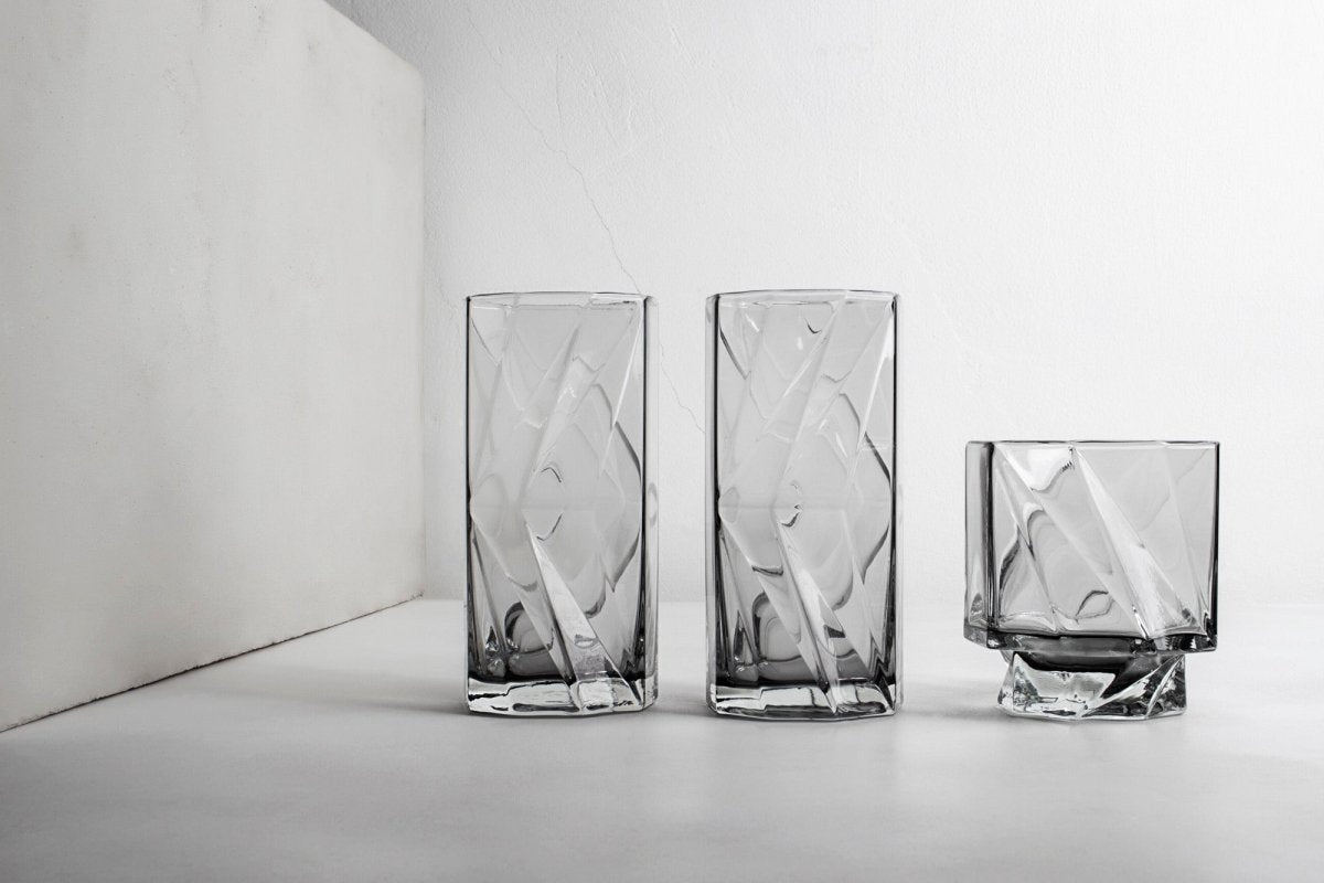 Ghost Highball Glass Underlay Black Smoke (set of 2) - KLIMCHI