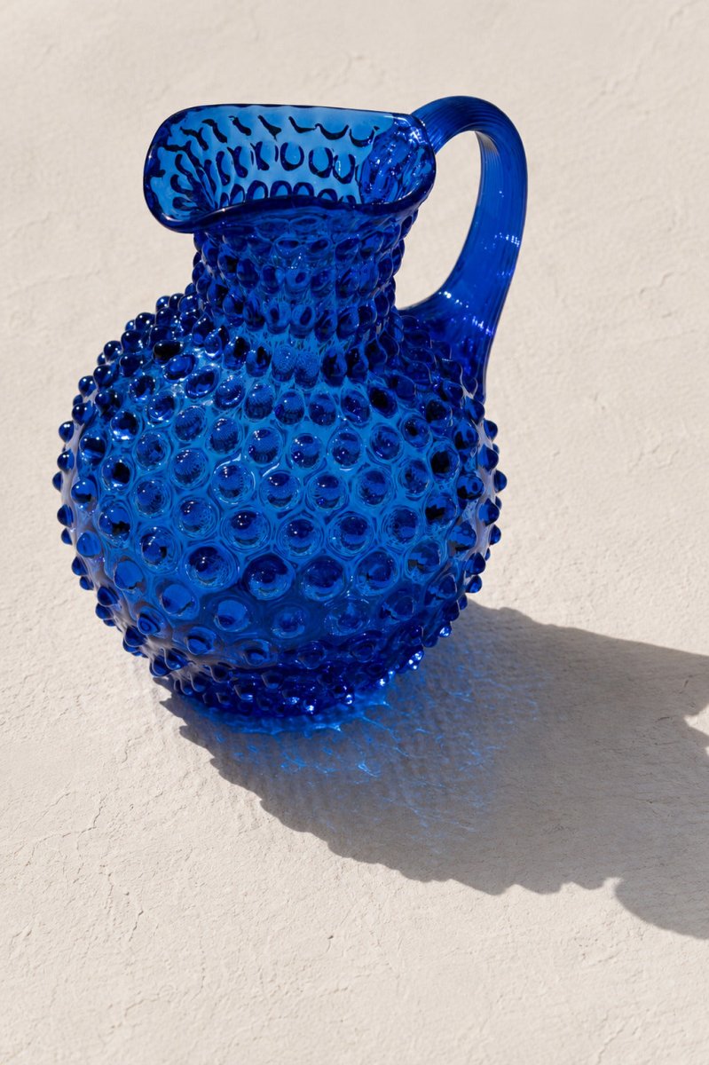 Electric Blue Hobnail Jug - KLIMCHI