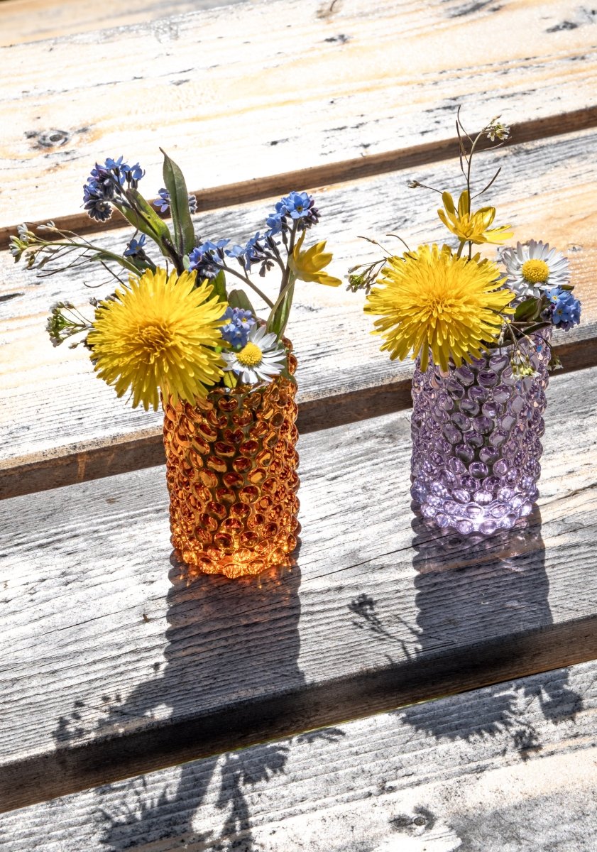 Amber Hobnail Bud Vase - KLIMCHI