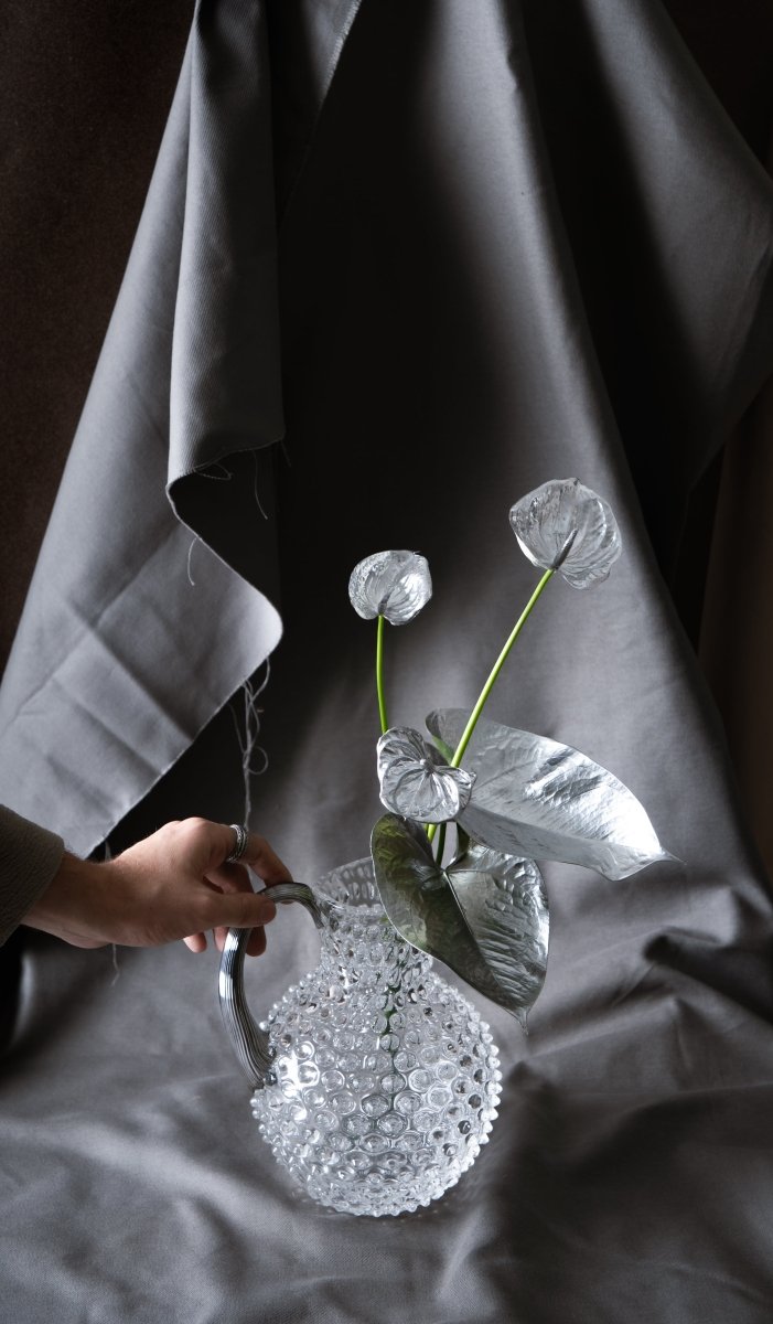 Crystal Hobnail Jug with Platinum Handle - KLIMCHI