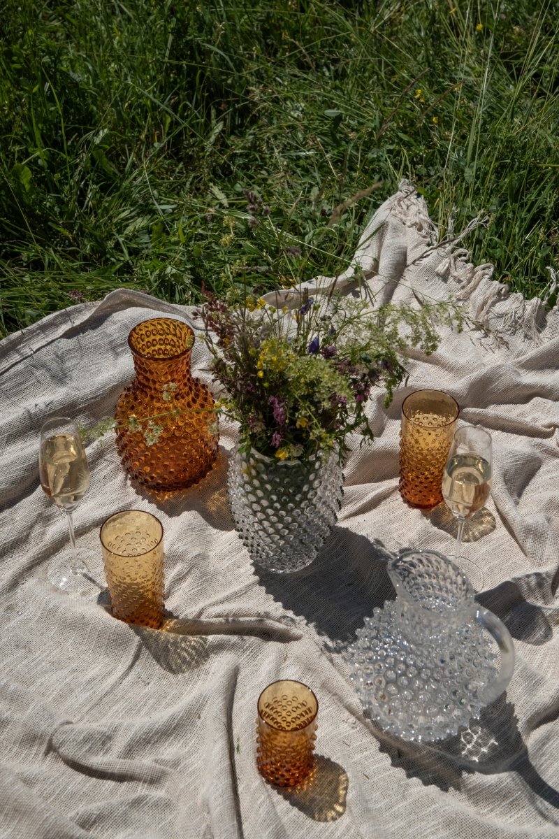 Amber Hobnail Tumblers Tall - KLIMCHI