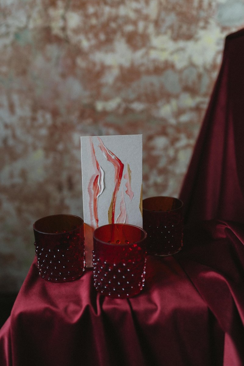 Underlay Garnet Hobnail Whiskey Glasses - KLIMCHI