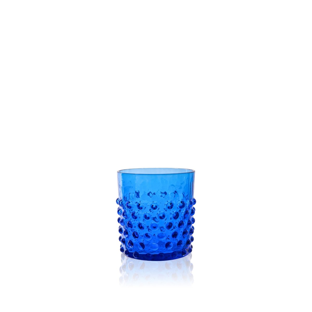 Electric Blue Hobnail Whiskey Glass - KLIMCHI