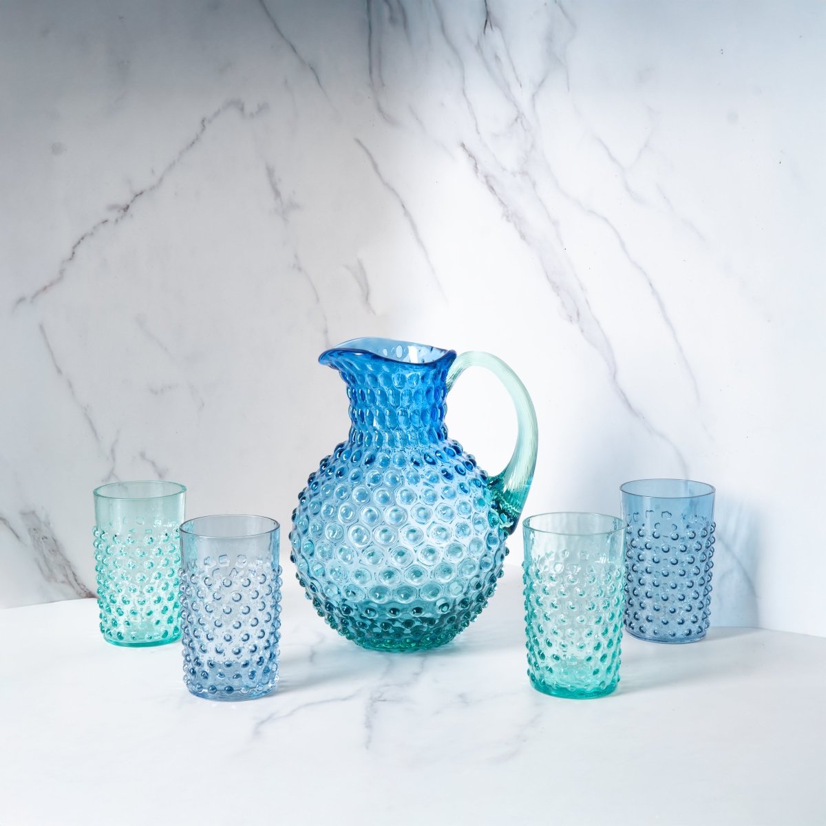 Set of Ocean Hobnail Jug and Tumblers - KLIMCHI