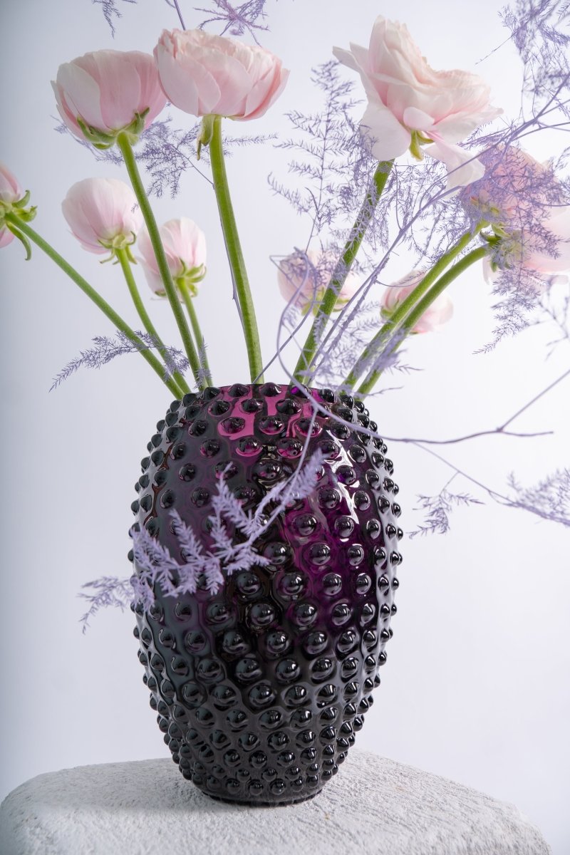 Violet Hobnail Oval Vase - KLIMCHI