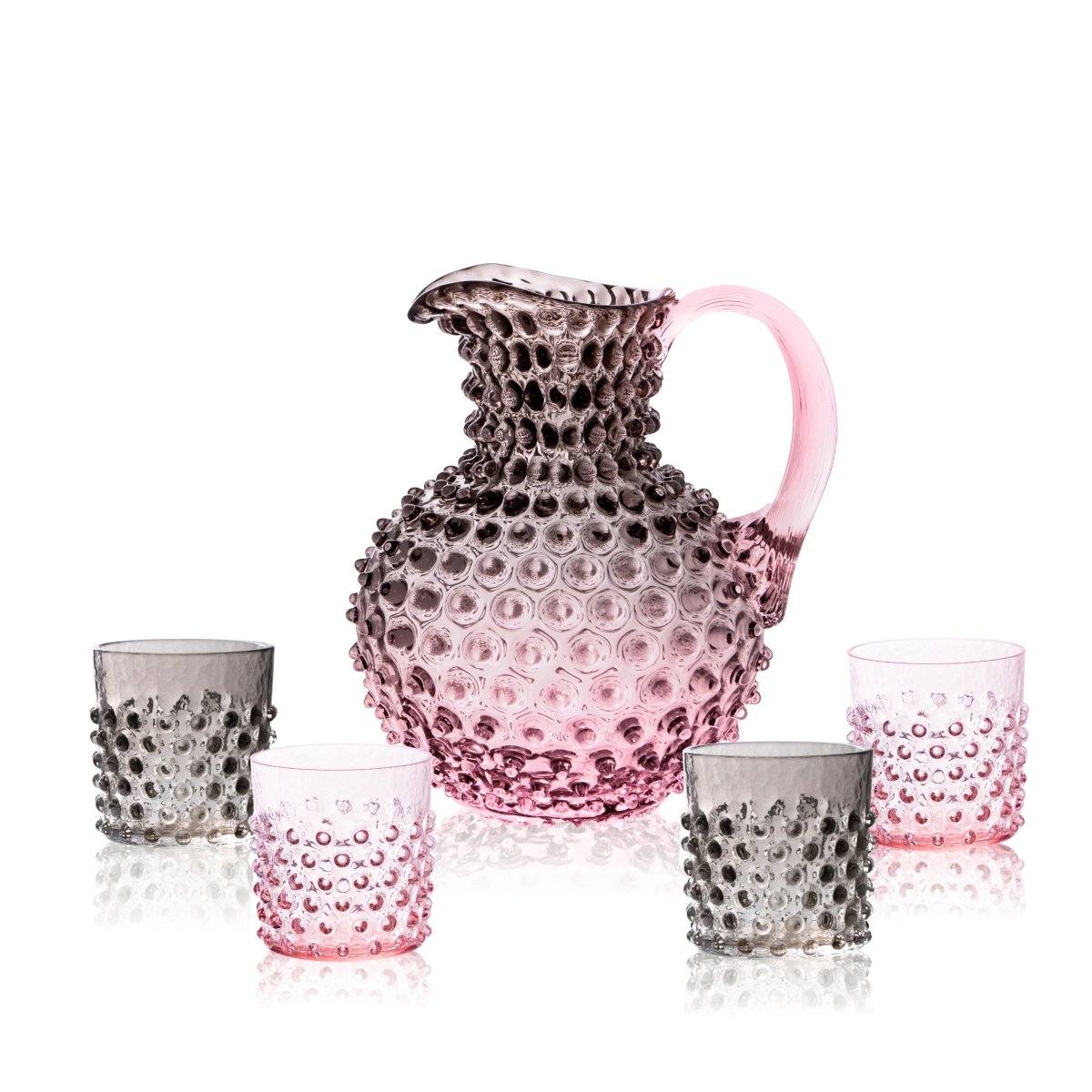 Set of Hobnail Dusk Jug with Whiskey Glasses - KLIMCHI