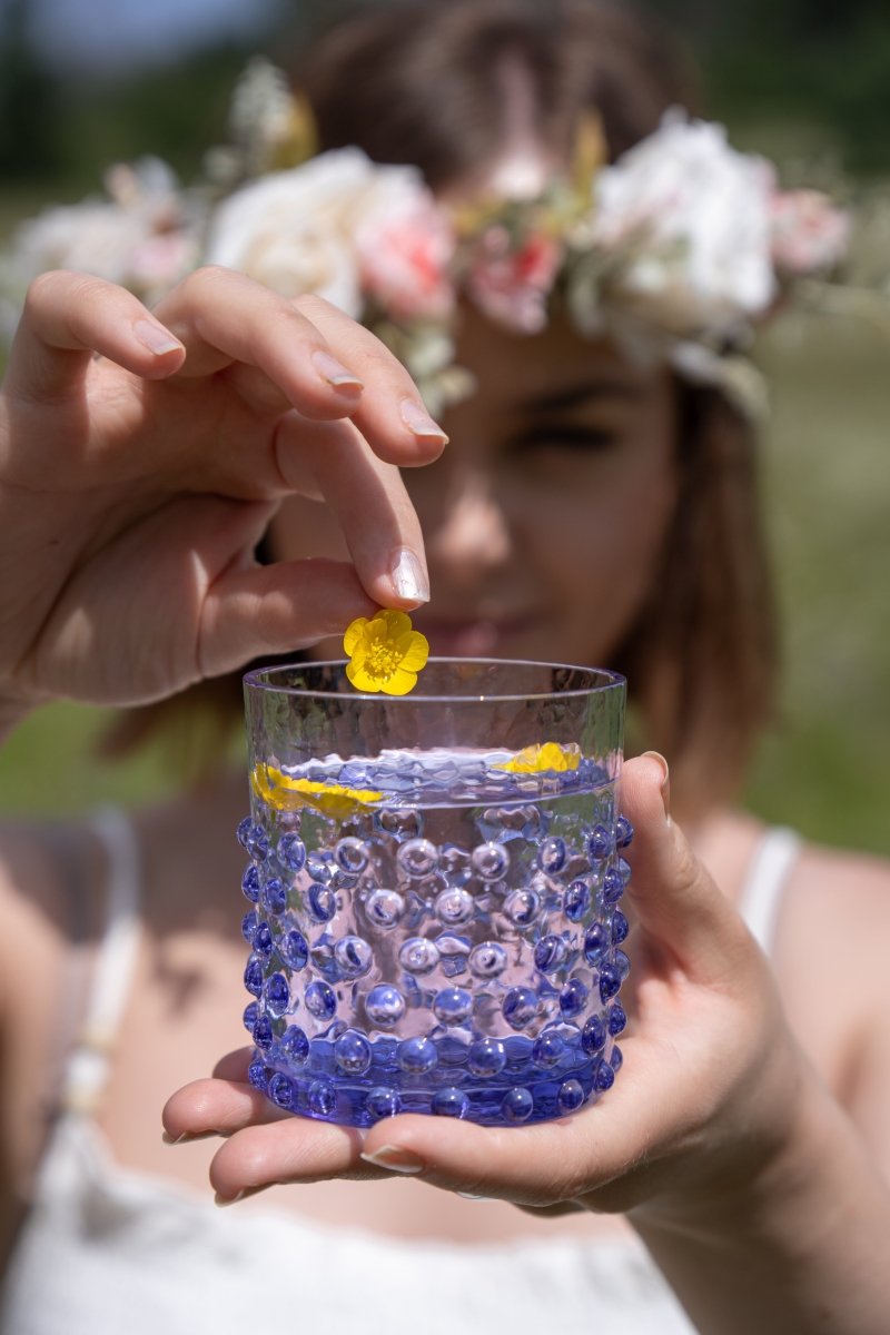 Lavender Hobnail Whiskey Glasses - KLIMCHI