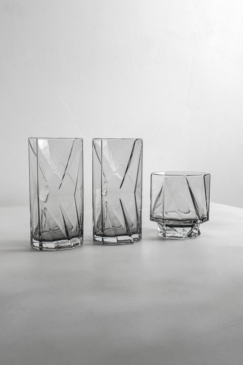 Ghost Highball Glass Underlay Black Smoke (set of 2) - KLIMCHI