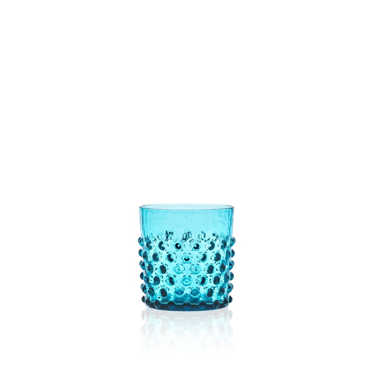 Aquamarine Hobnail Whiskey Glasses - KLIMCHI