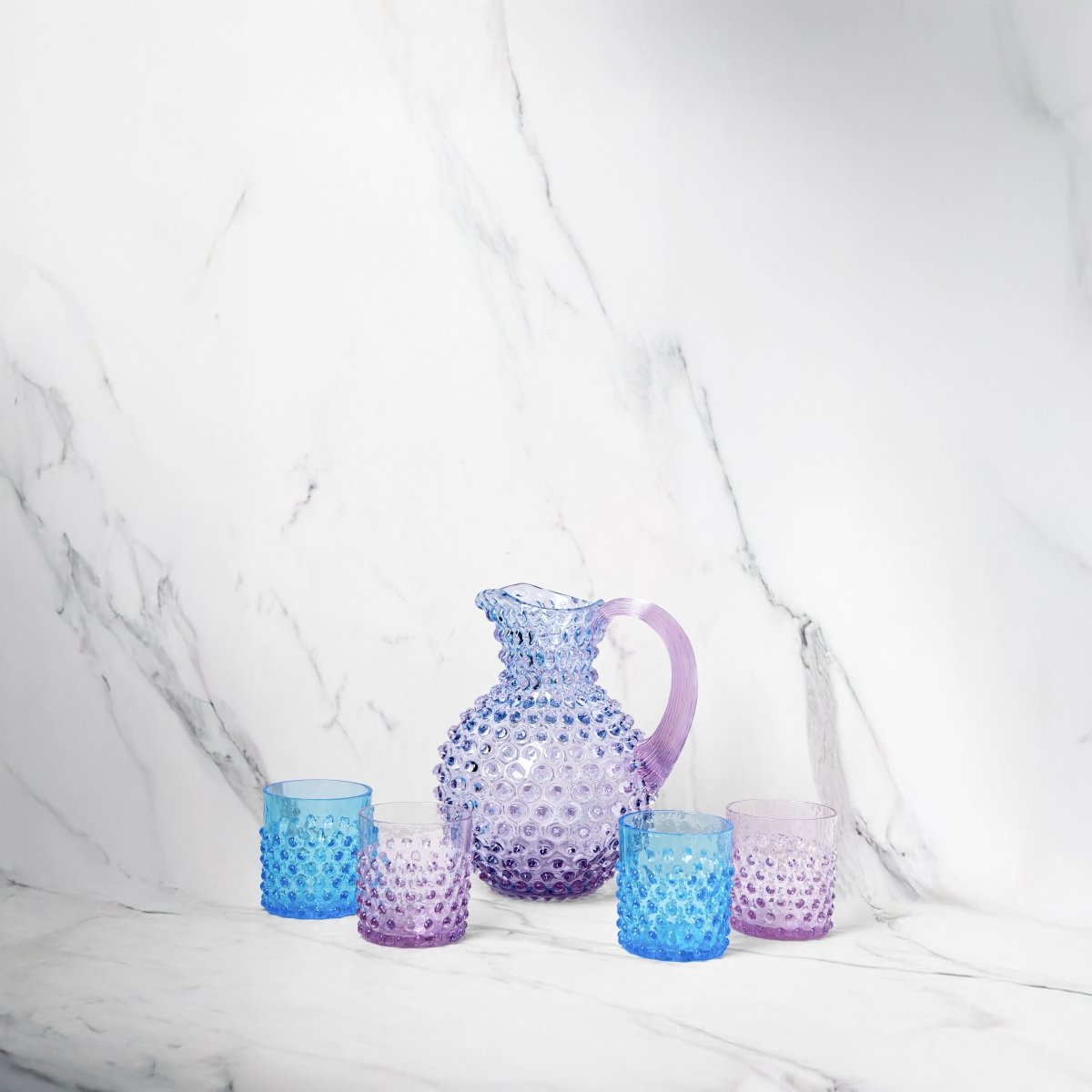 Set of Galaxy Hobnail Jug with Whiskey Glasses - KLIMCHI