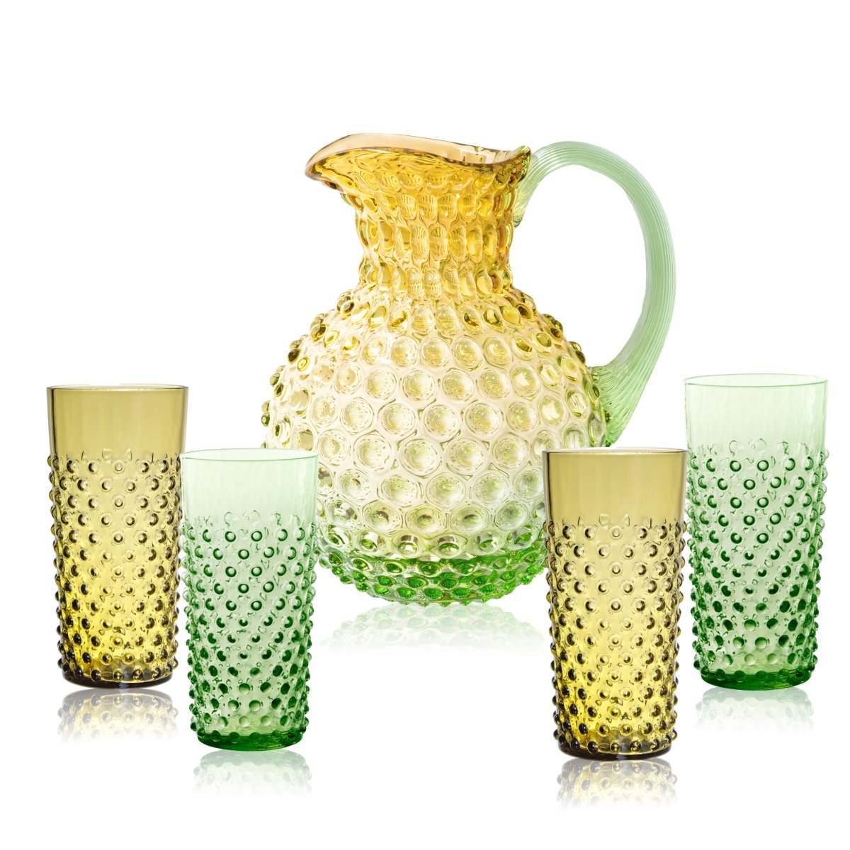 Set of Meadow Hobnail Jug with Tall Tumblers - KLIMCHI